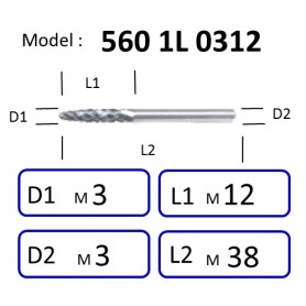 NIETZ 5601L / 5602L TAIWAN NIETZ DOUBLE CUT TUNGSTEN BURRS | TUNGSTEN CARBIDE BURRS | CONE | 560 1L / 560 2L