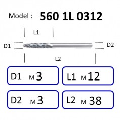 NIETZ 5601L / 5602L TAIWAN NIETZ DOUBLE CUT TUNGSTEN BURRS | TUNGSTEN CARBIDE BURRS | CONE | 560 1L / 560 2L