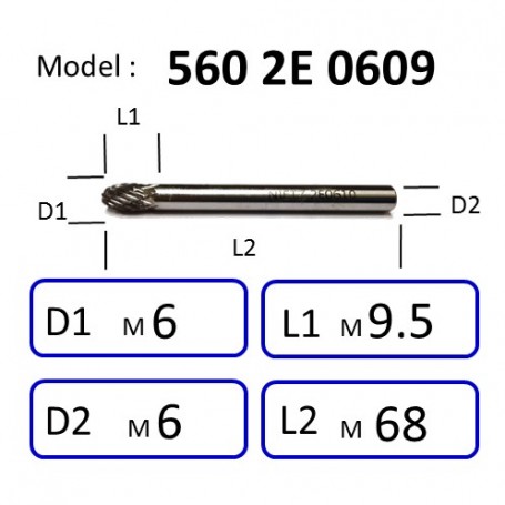 NIETZ 5602E NIETZ DOUBLE CUT TUNGSTEN CARBIDE BURRS | TUNGSTEN BURRS | OVAL | 5602 2E
