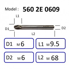 NIETZ 5602E NIETZ DOUBLE CUT TUNGSTEN CARBIDE BURRS | TUNGSTEN BURRS | OVAL | 5602 2E