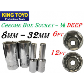 KINGTOYO CHROME SOCKET - 1/2" DEEP