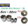 KINGTOYO CHROME SOCKET - 1/2" (M8 - M32)