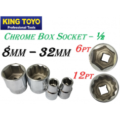 KINGTOYO CHROME SOCKET - 1/2" (M8 - M32)