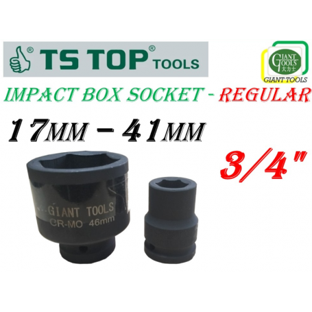 TSTOP / GIANT TOOLS IMPACT BOX SOCKET - REGULAR (17mm - 41mm)