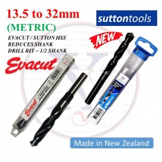 SUTTON HSS REDUCES SHANK DRILL BIT - 1/2 SHANK-(METRIC) (EVACUT DRILL BIT)