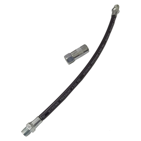 GREASE GUN FLEXIBLE HOSE C/W COUPLE (10" X 4T)