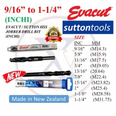 SUTTON HSS REDUCES SHANK DRILL BIT - 1/2 SHANK (INCHI) (EVACUT DRILL BIT)