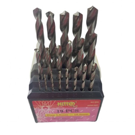 HITTO DRILL BIT SET - 19PC - MM (1.5 - 10mm)