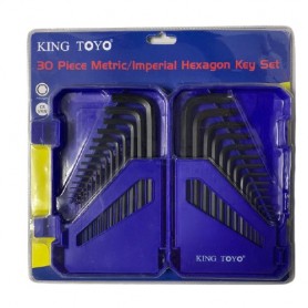 KINGTOYO CRV BLACK FINISH HEX BALL EXTRA-LONG KEY SET (30PCS)