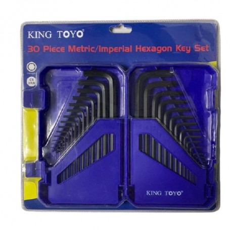 KINGTOYO CRV BLACK FINISH HEX BALL EXTRA-LONG KEY SET (30PCS)