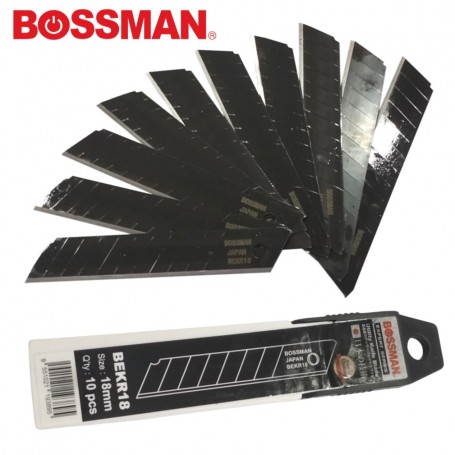 BOSSMAN EXPERT SERIES UTILITY KNIFE BLADE - 18mm (BEKR18) (1CARD X 10PCS)