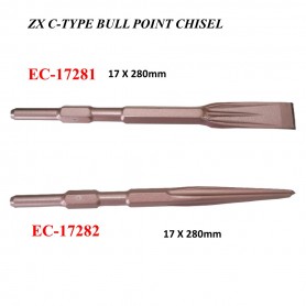ZX C-TYPE BULL POINT CHISEL - FLAT / POINT (17 X 280 X 25mm)