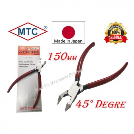 JAPAN MTC 45° PLASTIC NIPPER CUTTING PLIER 150mm - MADE IN JAPAN (MTC-63)