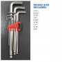 KINGTOYO INCHI EXTRA LONG HEXAGON BALL KEY WRENCH SET No: 9200 (9PCS AF)