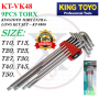 KINGTOYO TORX EXTRA-LONG KEY SET - KT-9800 (9PCS TORX)