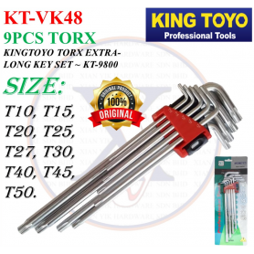 KINGTOYO TORX EXTRA-LONG KEY SET - KT-9800 (9PCS TORX)