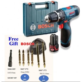 BOSCH CORDLESS HAMMER IMPACT DRIVER DRILL 12V (06019G81L0) (GSB 120-Li-2.0Ah)