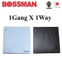 BOSSMAN PREMIUM QUALITY SWITCH (SIRIM) 1Gang X 1Way (BLACK / WHITE)