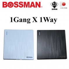 BOSSMAN PREMIUM QUALITY SWITCH (SIRIM) 1Gang X 1Way (BLACK / WHITE)