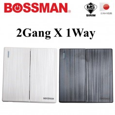 BOSSMAN PREMIUM QUALITY SWITCH (SIRIM) 12Gang X 1Way (BLACK / WHITE)