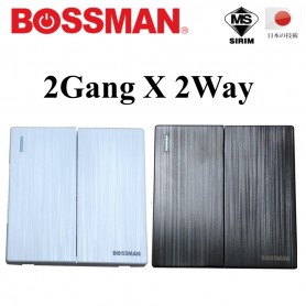 BOSSMAN PREMIUM QUALITY SWITCH (SIRIM) 2Gang X 2Way (BLACK / WHITE)