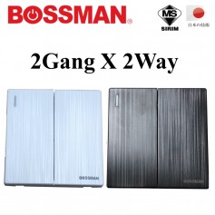 BOSSMAN PREMIUM QUALITY SWITCH (SIRIM) 2Gang X 2Way (BLACK / WHITE)