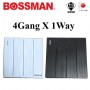 BOSSMAN PREMIUM QUALITY SWITCH (SIRIM) 4Gang X 1Way (BLACK / WHITE)