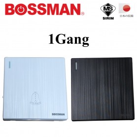 BOSSMAN PREMIUM QUALITY DOOR BELL SWITCH (SIRIM) WHITE / BLACK (1Gang)