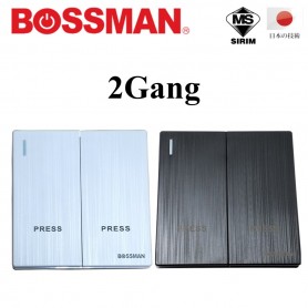 BOSSMAN PREMIUM QUALITY AUTO GATE SWITCH (SIRIM) 2Gang (WHITE / BLACK)