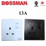 BOSSMAN RREMIUM QUALITY SINGLE SWITCHED SOCKET (SIRIM) 13A (WHITE / BLACK)