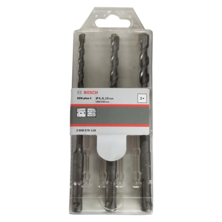 BOSCH SDS PLUG DRILL BIT SET - 3PCS (6, 8, 10mm)