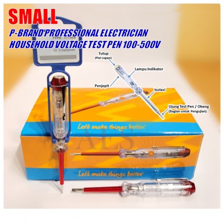 PROFESSIONAL ELECTRICIAN HOUSEHOLD VOLTAGE TEST PEN 100-500V (SMALL)