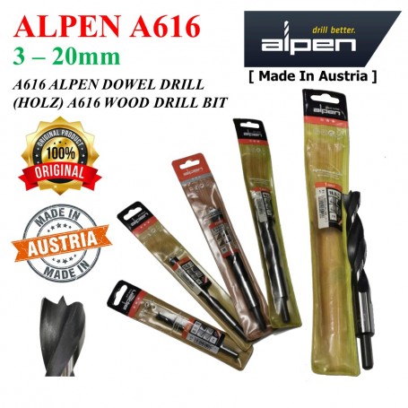 A616 ALPEN DOWEL DRILL HOLZ A616 WOOD DRILL BIT (Made In Austria)