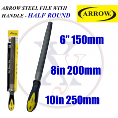 ARROW STEEL FILE C/W HANDLE - HALF ROUND (6"/8"/10")