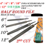 INDIA SCISSORS BRAND 2nd Cut HALF ROUND FILE ( 4"/6"/8"/10"/12")