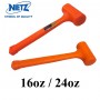 NIETZ PLASTIC DEAD BLOW HAMMER - 16oz / 24oz (橙黃树胶锤)