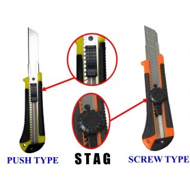 STAG CUTTER UTILITY KNIFE PVC COVER SCREW / PUSH TYPE (18mm ST-302)