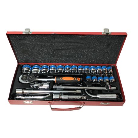 MLG-TOOL CR-V BOX SOCKET SET MLG-6203 (1/2" X 24pcs)