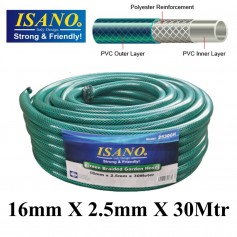 ISANO GREEN BRAIDED GARDEN HOSE - 2530GH (16mm X 2.5mm X 30Mtr)