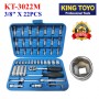 KINGTOYO BOX SOCKET SET - KTBS-22 (KT-3022M) (3/8" X 22PCS)