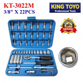 KINGTOYO BOX SOCKET SET - KTBS-22 (KT-3022M) (3/8" X 22PCS)