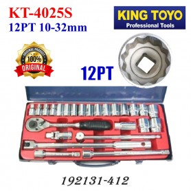 KINGTOYO BOX SOCKET SET - KT-4025S 25pcs 12POINT (12PT 10-32mm)
