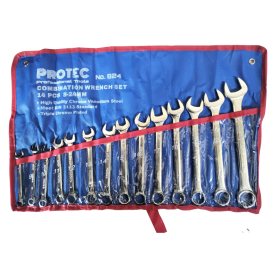 PROTEC CHROME COMBINATION WRENCH SET - MM (8-32 mm - 14PCS)