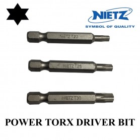 NIETZ POWER TORX DRIVER BIT (T20 T25 T30 X 50mm)