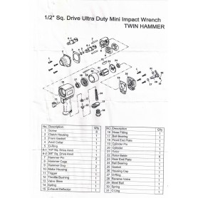 ATS AIR IMPACT WRENCH TWIN HAMMER 1/2