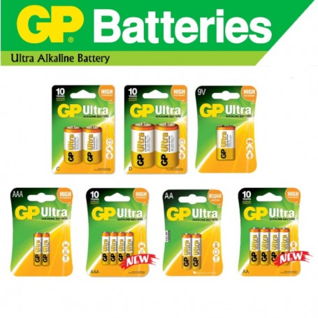 GP ULTRA ALKALINE BATTERIES - GOLD COLOUR