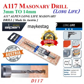 A117 ALPEN LONG LIFE MASONARY DRILL (Made In Austria)