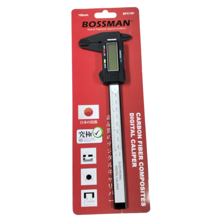 BOSSMAN DIGITAL CALIPER WITH CARBON FIBER RULER (6")
