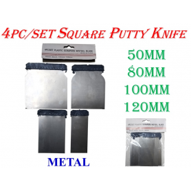 SQUARE PUTTY KNIFE - METAL (4pcs)