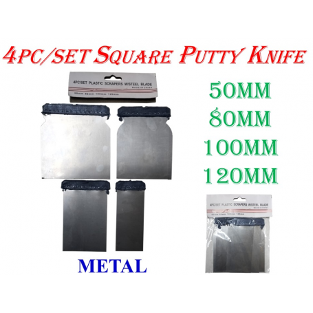 SQUARE PUTTY KNIFE - METAL (4pcs)